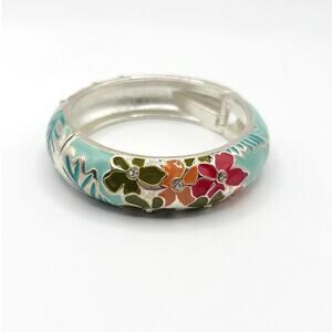 Tommy Bahama Enamel Floral Bangle with Rhinestones